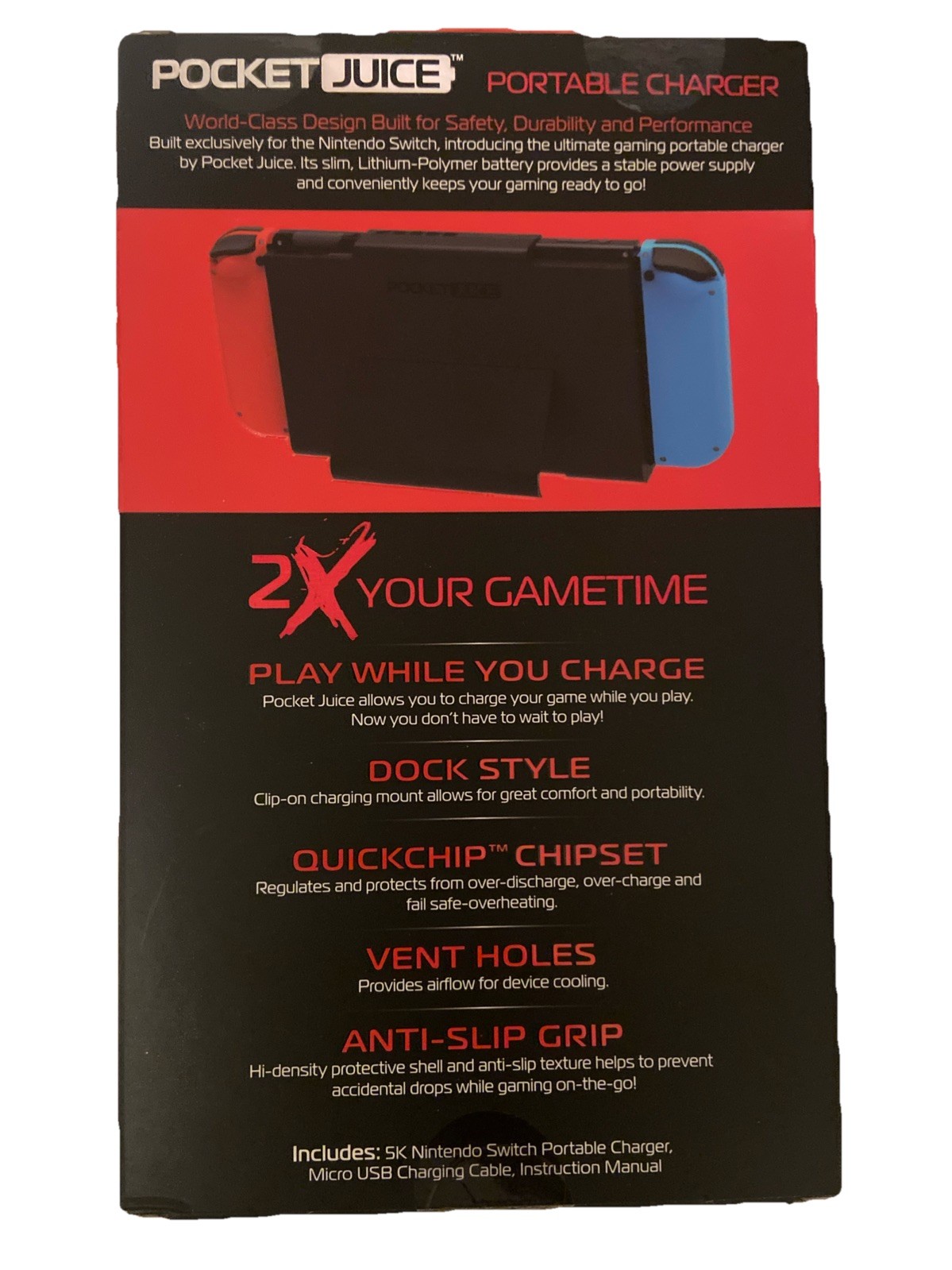 Tzumi Pocket Juice Portable Charger Kickstand Nintendo Switch 5000mAh New in Box