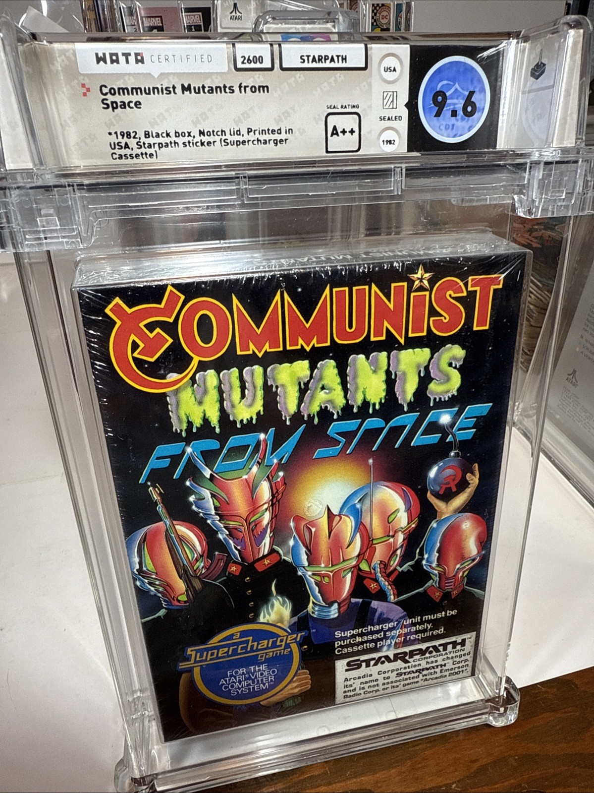 1982 ATARI SUPERCHARGER COMMUNIST MUTANTS FROM SPACE VIDEO GAME CASSETTE Sealed