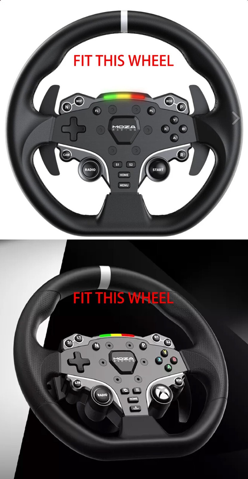 SIMPUSH MOZA R5 R3 ES 13inchs 33cm Circular steering wheel Rally sim racing