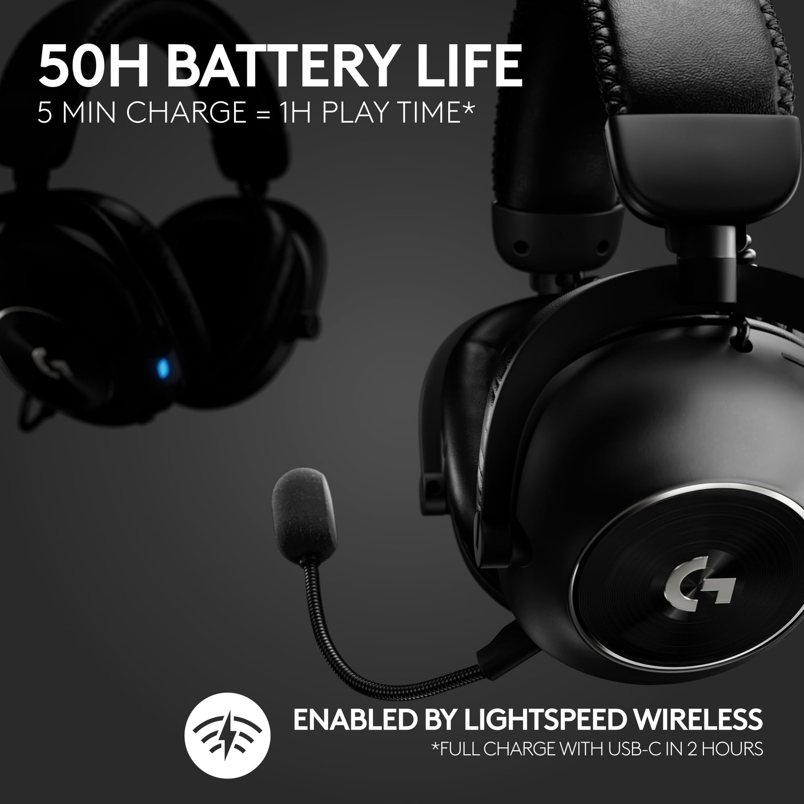 Logitech – PRO X 2 LIGHTSPEED Wireless Gaming Headset for PC, PS5, PS4,