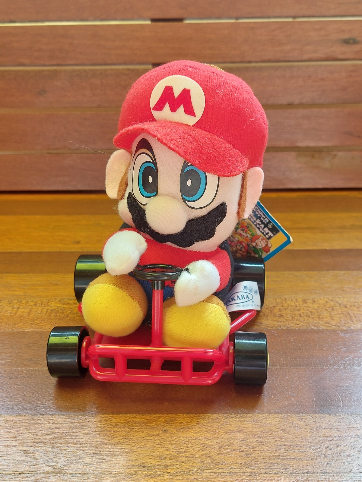 Super Mario Kart Mario Plush Doll Takara 1993 Vintage Toy Japan w/Tag G06 5.2in
