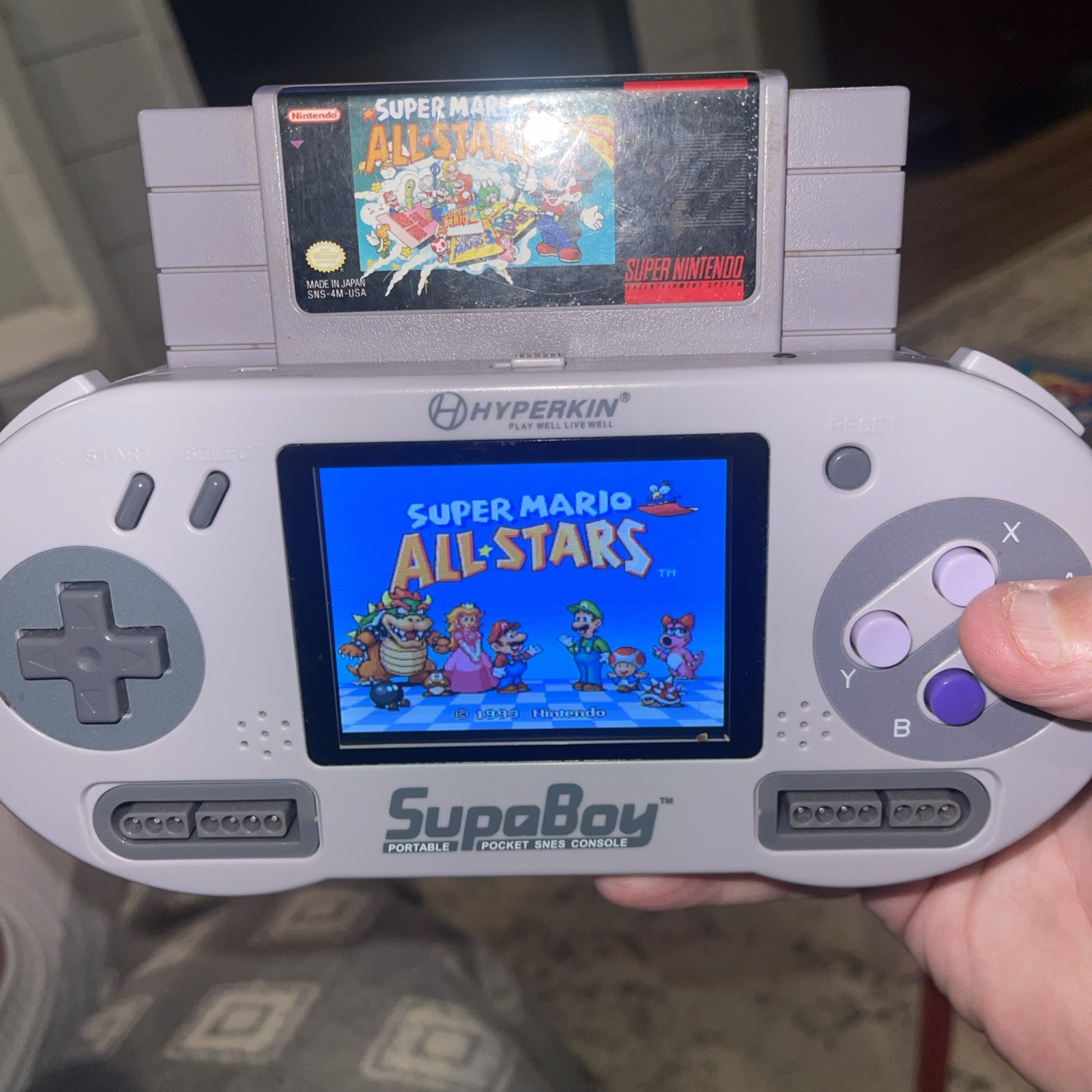 Super Mario All-Stars Super Nintendo Cartridge + Manual Tested Works Free Ship