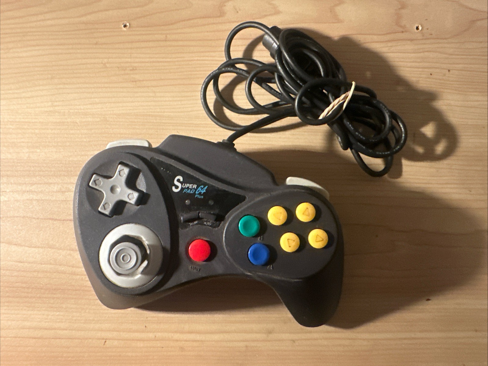 Performance Super Pad 64 Plus Wired Turbo Controller Black for Nintendo N64