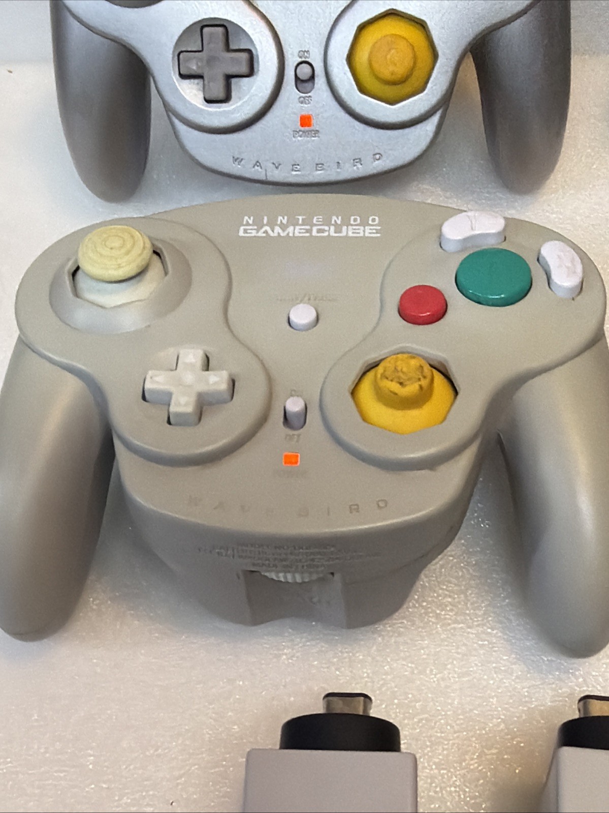 Lot Of 4 Nintendo GameCube Platinum Wavebird Controllers with Receivers UNTESTED