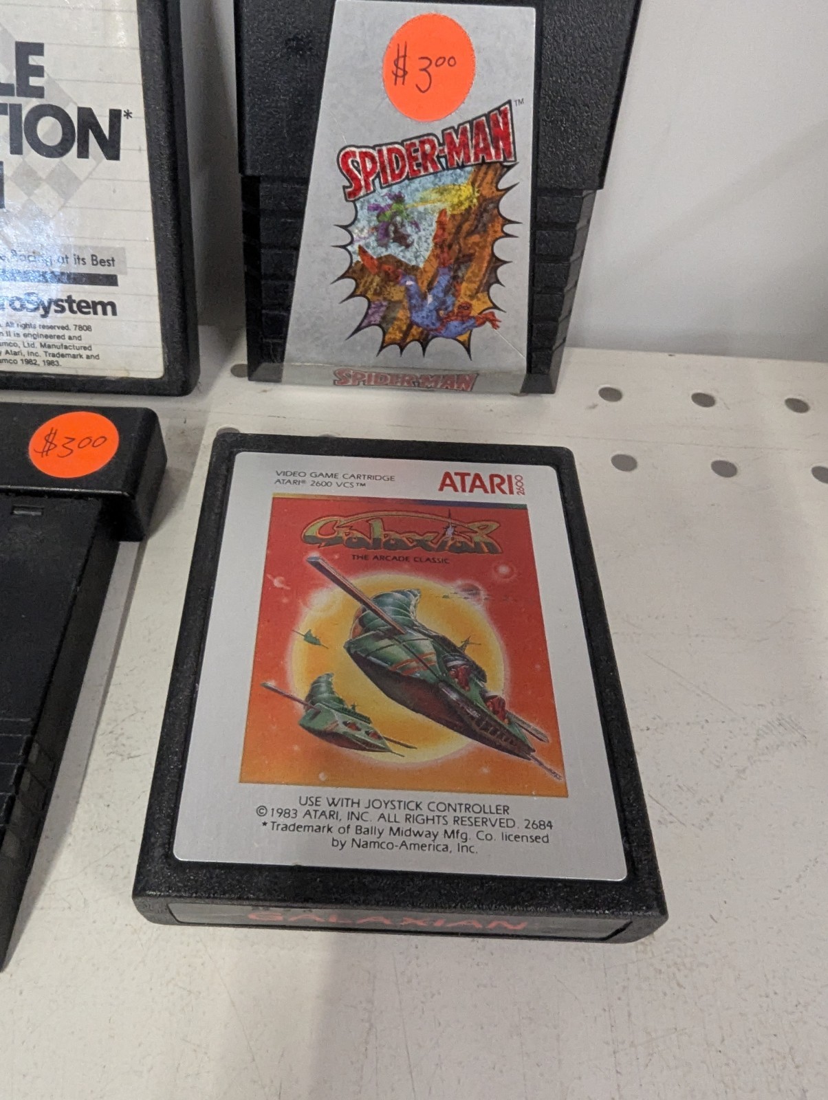 6B Lot Of 4 Atari Video Games UNTESTED Pole Spider-Man Galaxian Astroblast