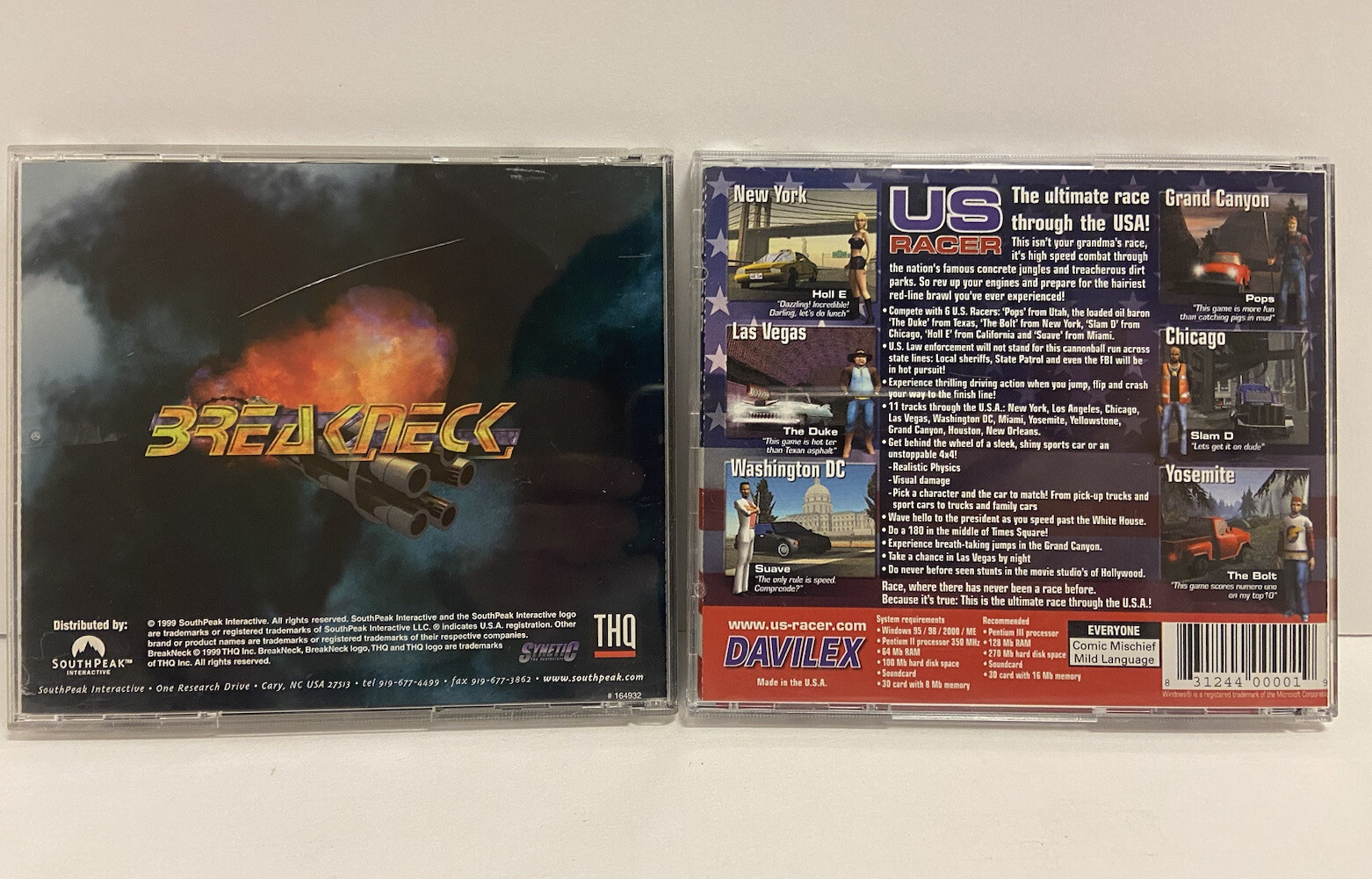 U.S. RACER/ BREAKNECK PC GAME LOT – Windows 95/98/2000/Me – RATED E (THQ)