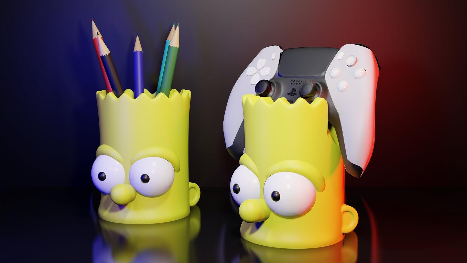 Bart Simpson pencil holder or controller stand you choose | Desk Organizer