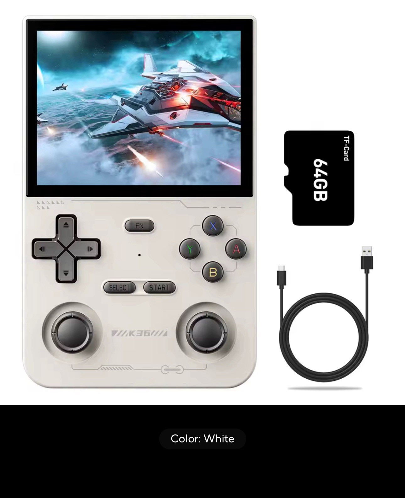 GAMINJA K36 Handheld Game Console 3.5Inch IPS 640×480 Screen Built in 64GB