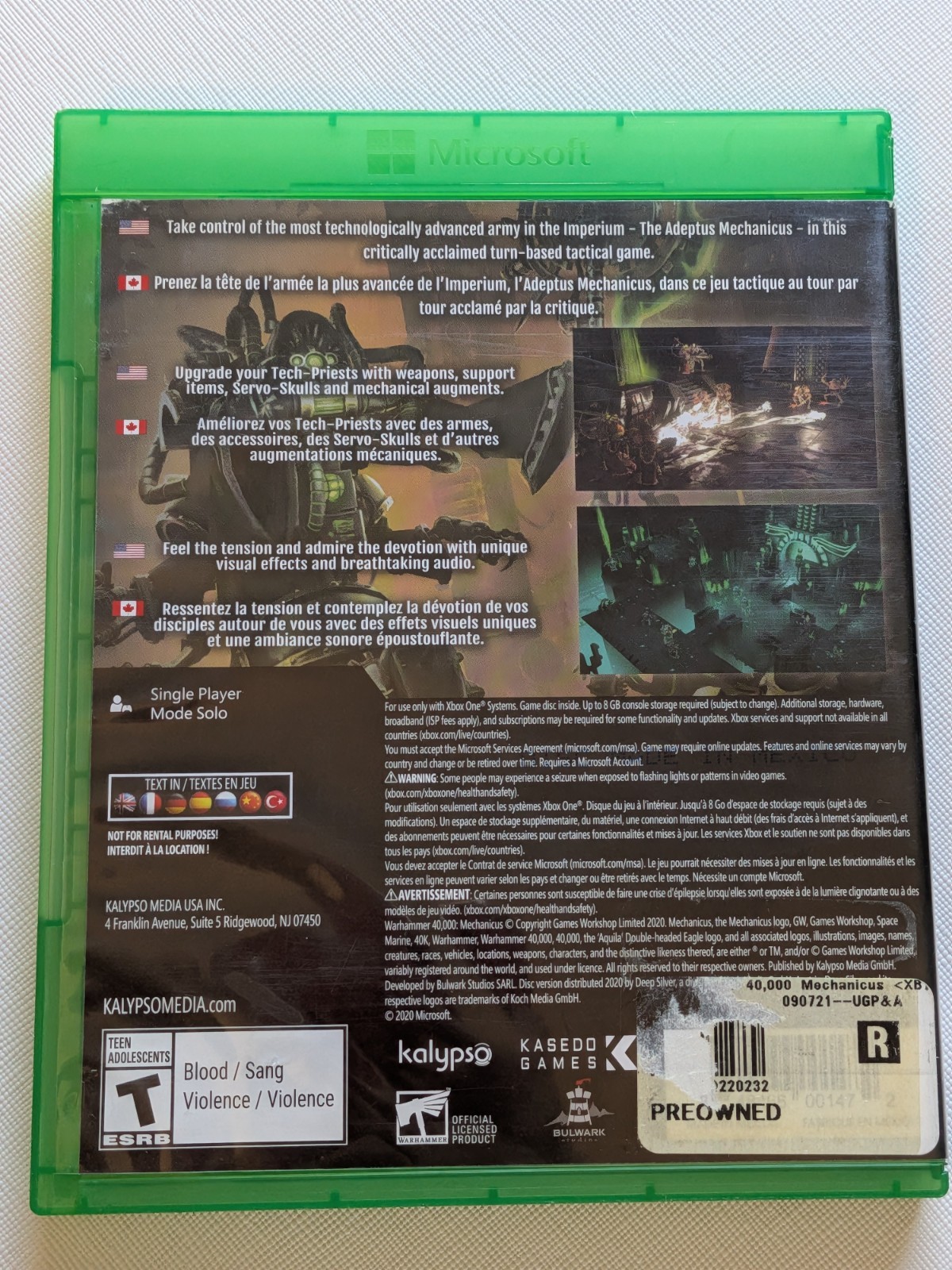Warhammer 40K: Mechanicus (Microsoft Xbox One, 2018) Complete CIB – Tested