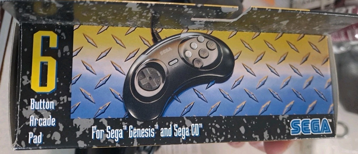 SEGA GENESIS CD 6-BUTTON MK-1653 FIRST PRINT VARIANT CONTROLLER IN BOX + MANUAL