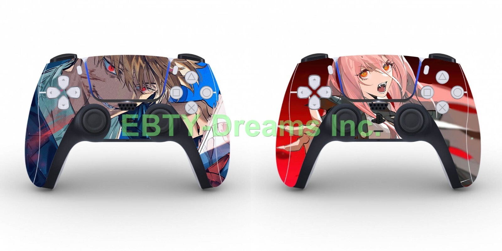 Set of 2 Chainsaw Man Denji, Power SKIN STICKER DECAL PS5 Controller