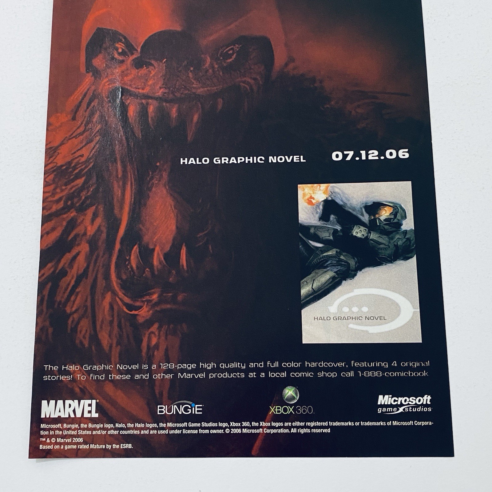 Halo Xbox Video Game Promo Poster Original 2000s Rare Print Ad + Free Postage