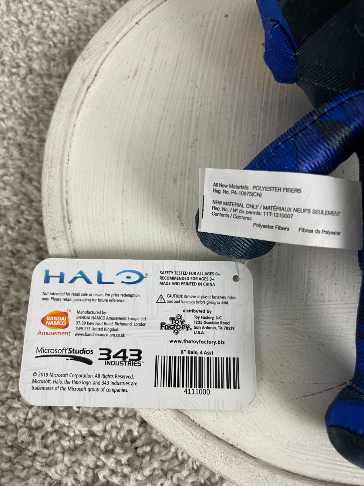 2019 Microsoft Studios 343 Industries Toy Factory 8″ Halo Plush Soft Toy Blue