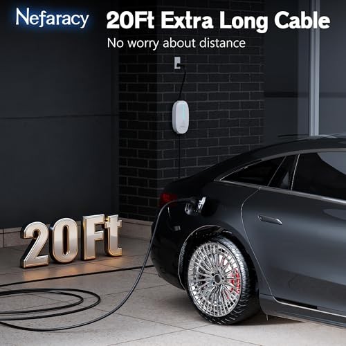 Level 1/2 EV Charger, Rated Current 15A, 110V-240V Portable EV Charger 20FT