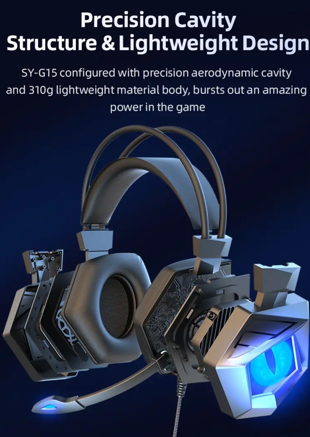 Soyto G15 3.5mm Over-Ear RGB Gaming Headset with 7.1 Surround Sound and Mic