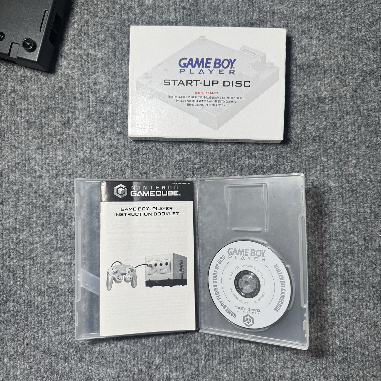 Nintendo Gamecube Game Boy Player GBA Adapter DOL-017 + CIB Startup Disc TESTED