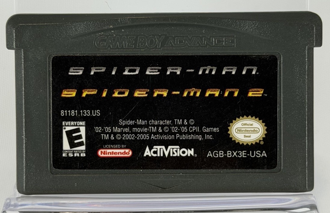 SPIDERMAN DOUBLE PACK 1 & 2 – NINTENDO GBA – CART ONLY *TESTED & WORKING*