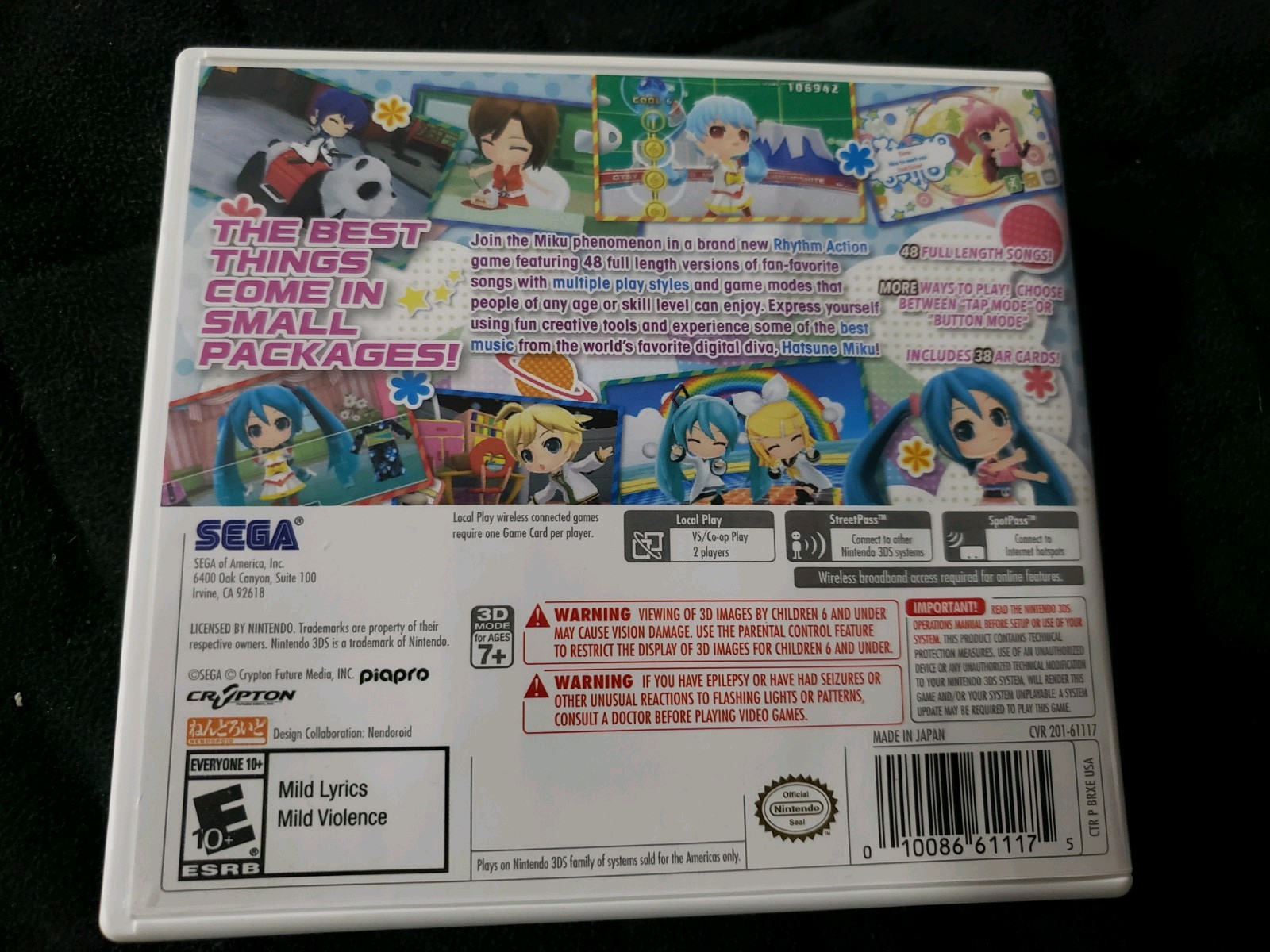 Hatsune Miku: Project Mirai DX (Nintendo 3DS) Case, Manual & AR Cards ONLY