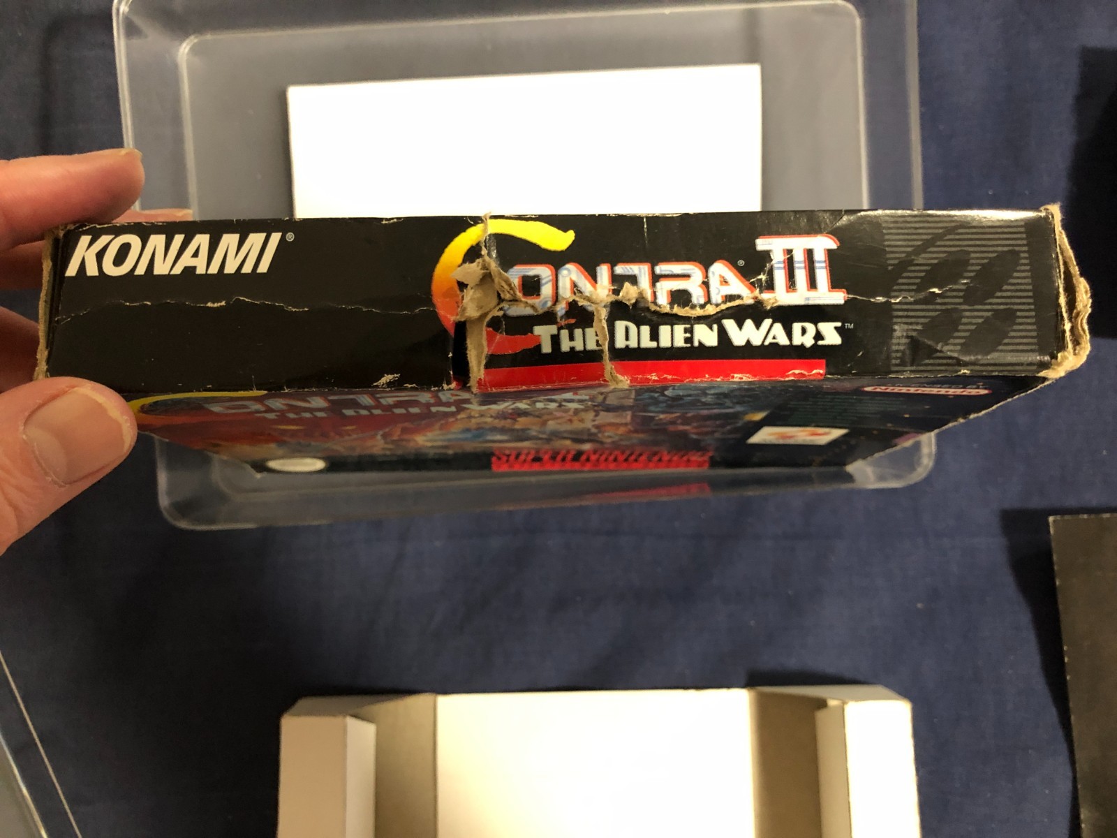 Contra 3 III: The Alien Wars (SNES) (Majesco) CIB Very Damaged Box, Untested