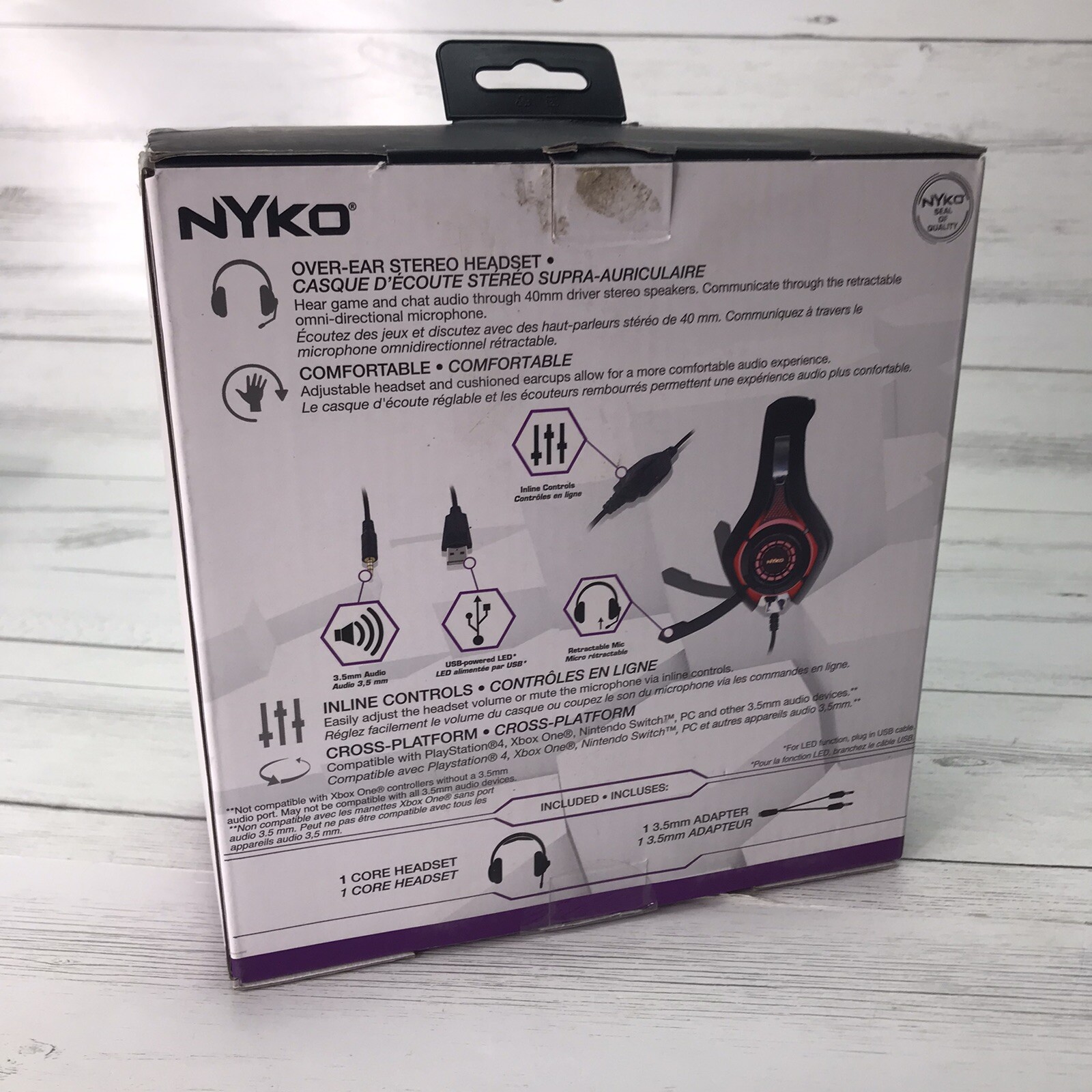 Nyko Core Headset- Universal All Console Gaming Headset – Lights Up 3.5mm Audio