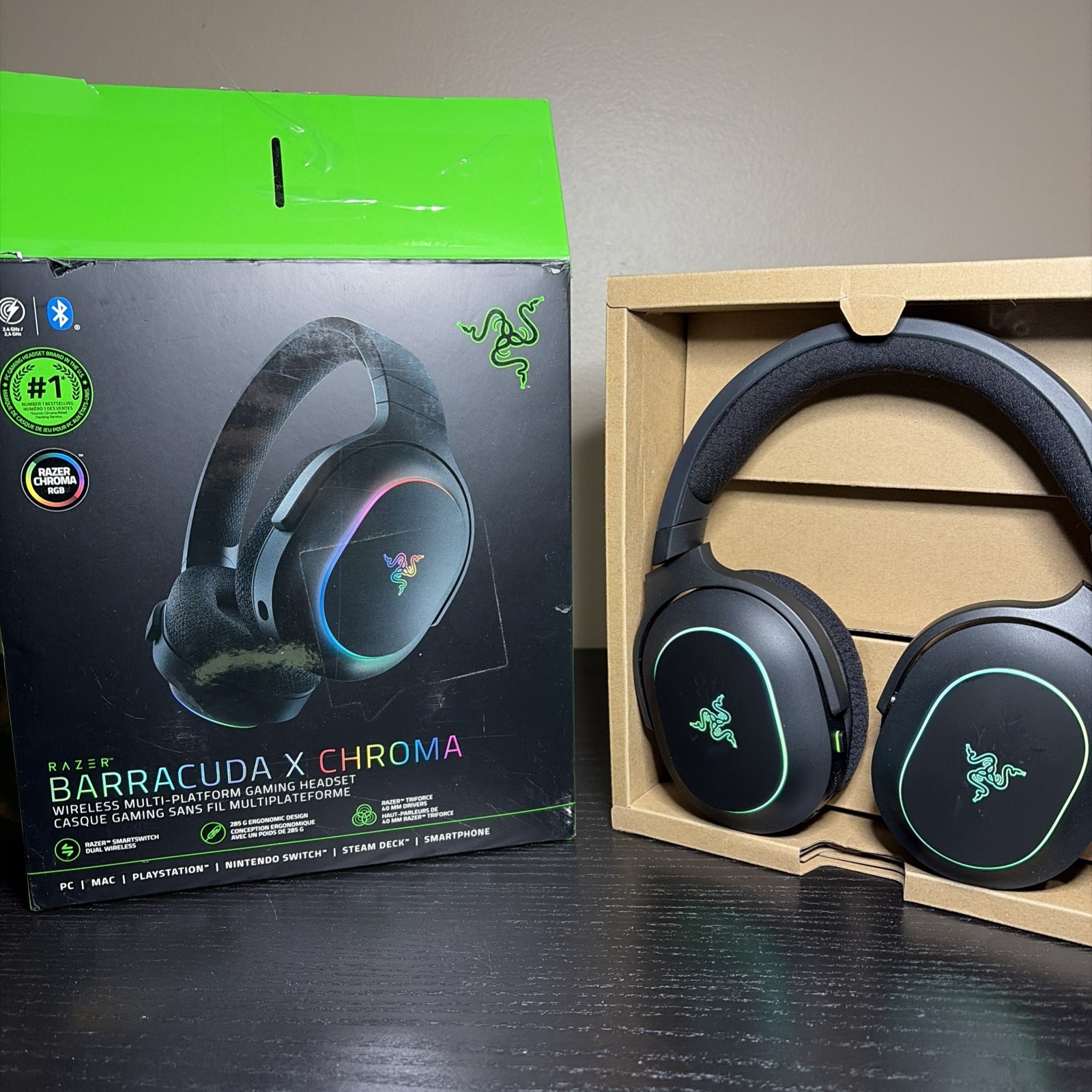 Razer Barracuda X Chroma Wireless RGB Gaming Headset NO DONGLE OR CABLES