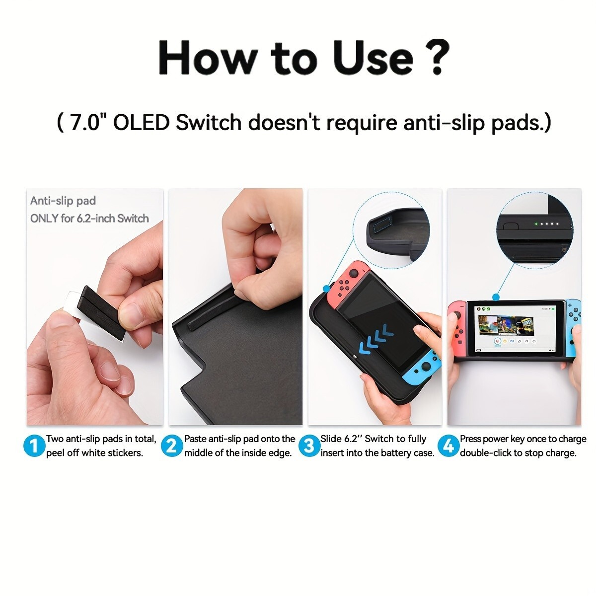 NEWDERY External Battery Station for Nintendo Switch/Switch OLED Charger Case
