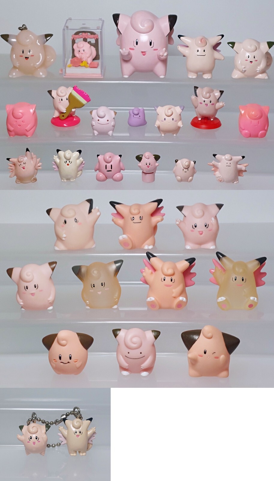 Clefable Clefairy Cleffa Pokemon Figure Set Tomy Bandai PC Banpresto 0.6-2.4in