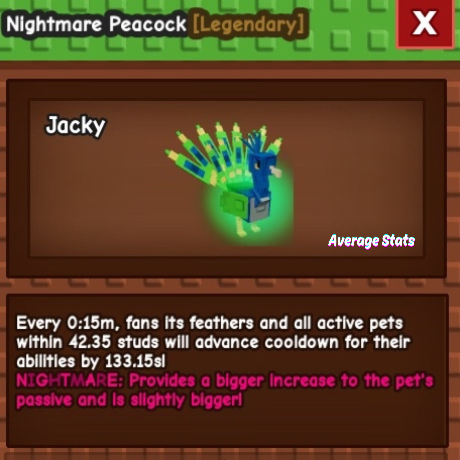Huge Peacock 80KG+ 15s | Grow a Garden | Roblox | Cheap | Fast Delivery
