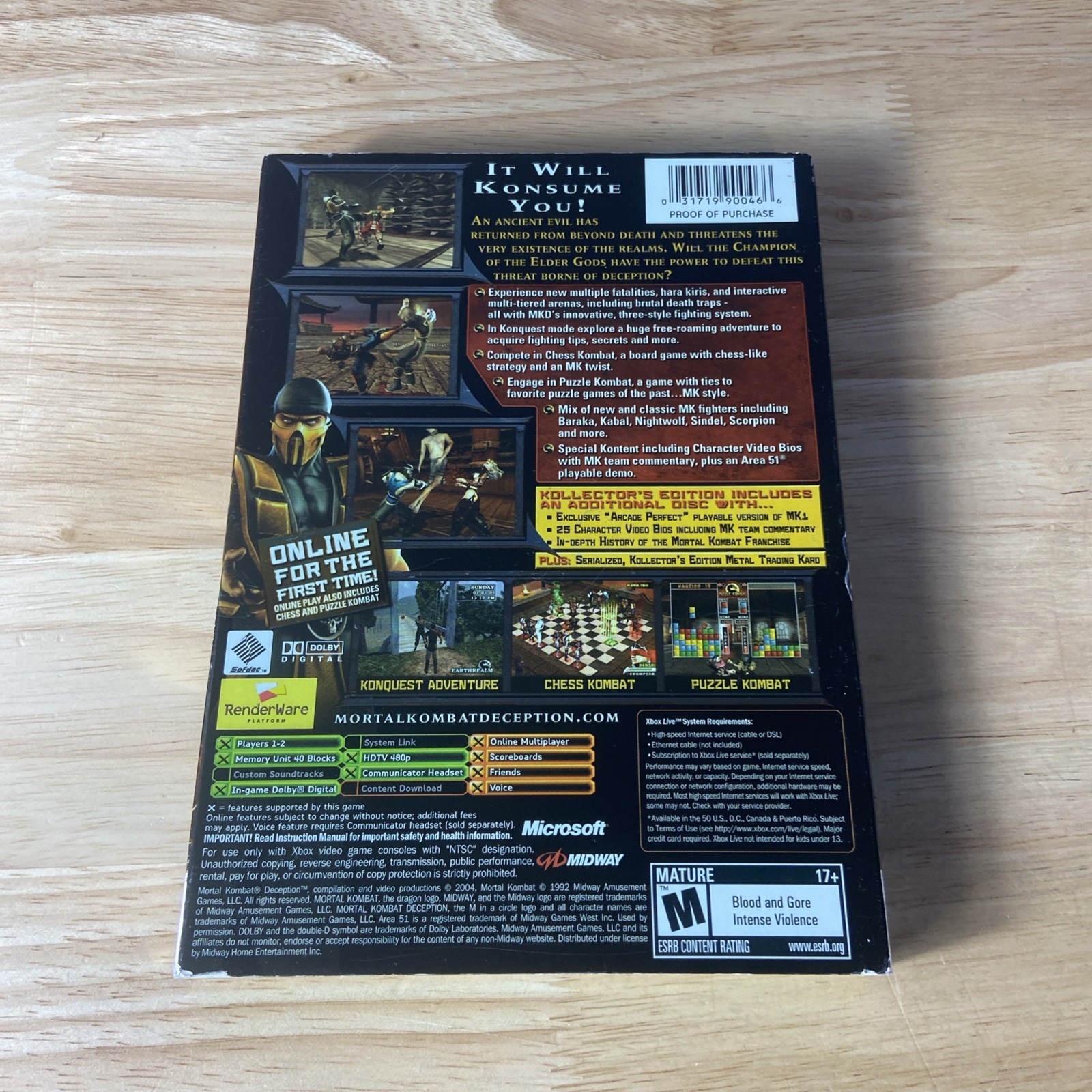 Mortal Kombat: Deception – Scorpion Version (Kollector’s Edition) (Xbox, 2004)