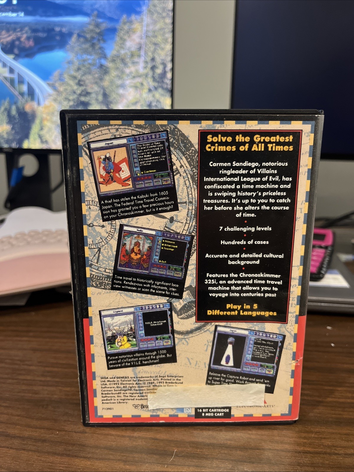 Where In Time Is Carmen Sandiego Sega Genesis 92 CIB w/ Manual EUC Taiwan