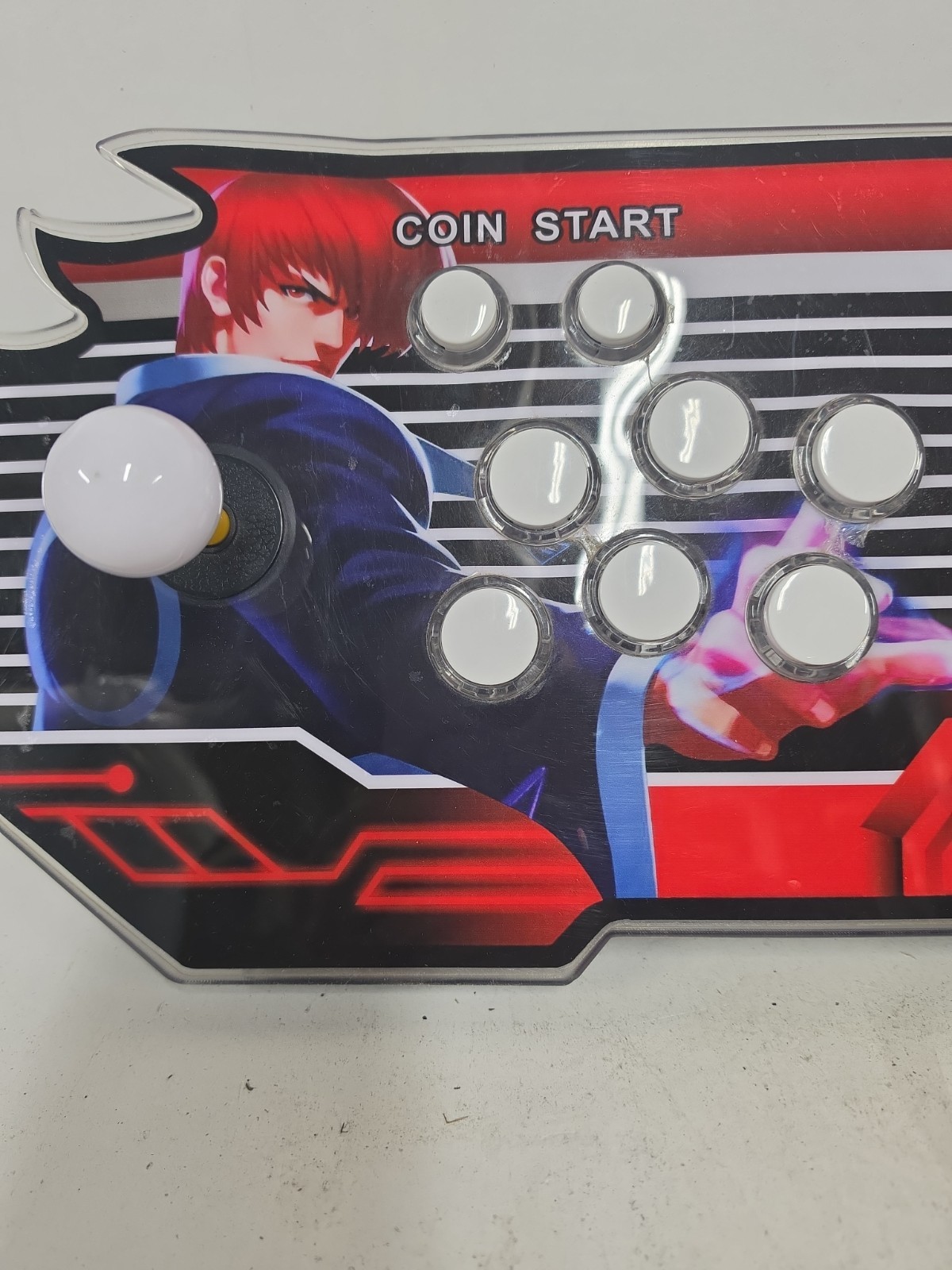 Wired Dual Arcade Controller for PC Red/Black/White 2 Player Coin Start Button