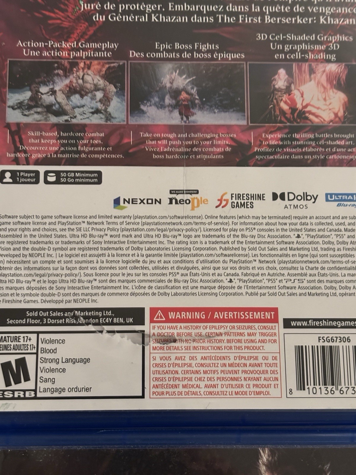 Wukong + Khazan + Wuchang + Wo Long Ps4 PlayStation 5 Ps5 *READ Case Damage*