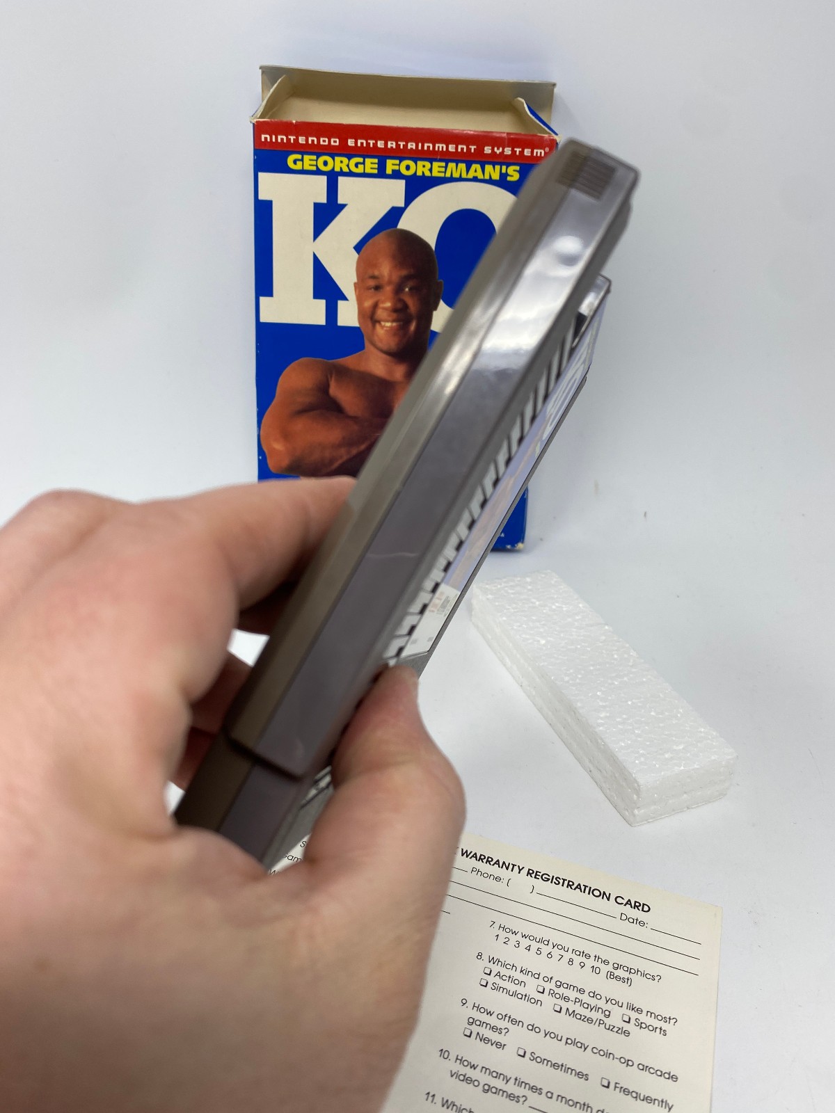NES George Foreman’s KO Boxing Nintendo CIB Poster Box Manual Complete Game Vtg