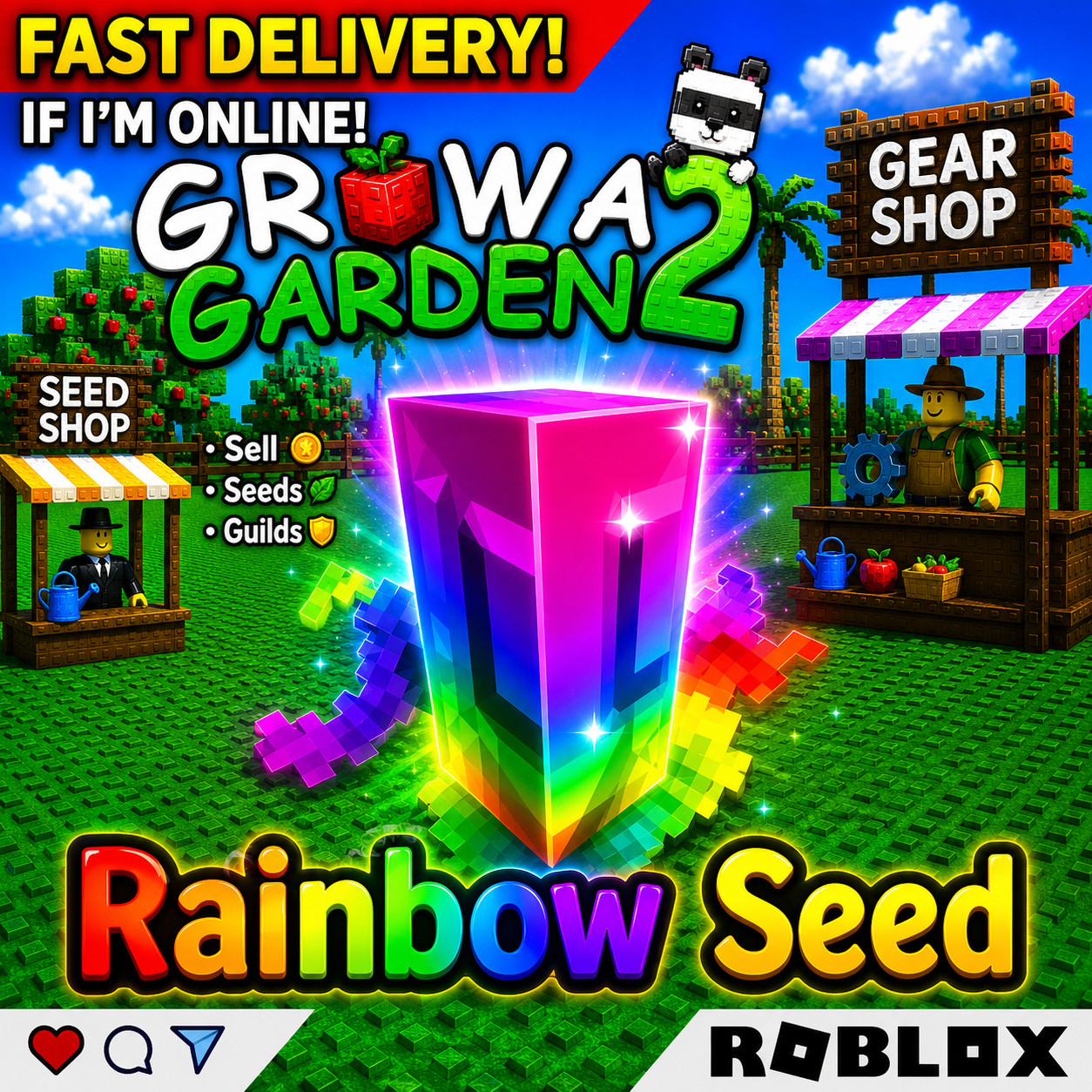 [🐶] Roblox GROW A GARDEN 2 GAG 2 | RAINBOW SEED | Fast & Easy