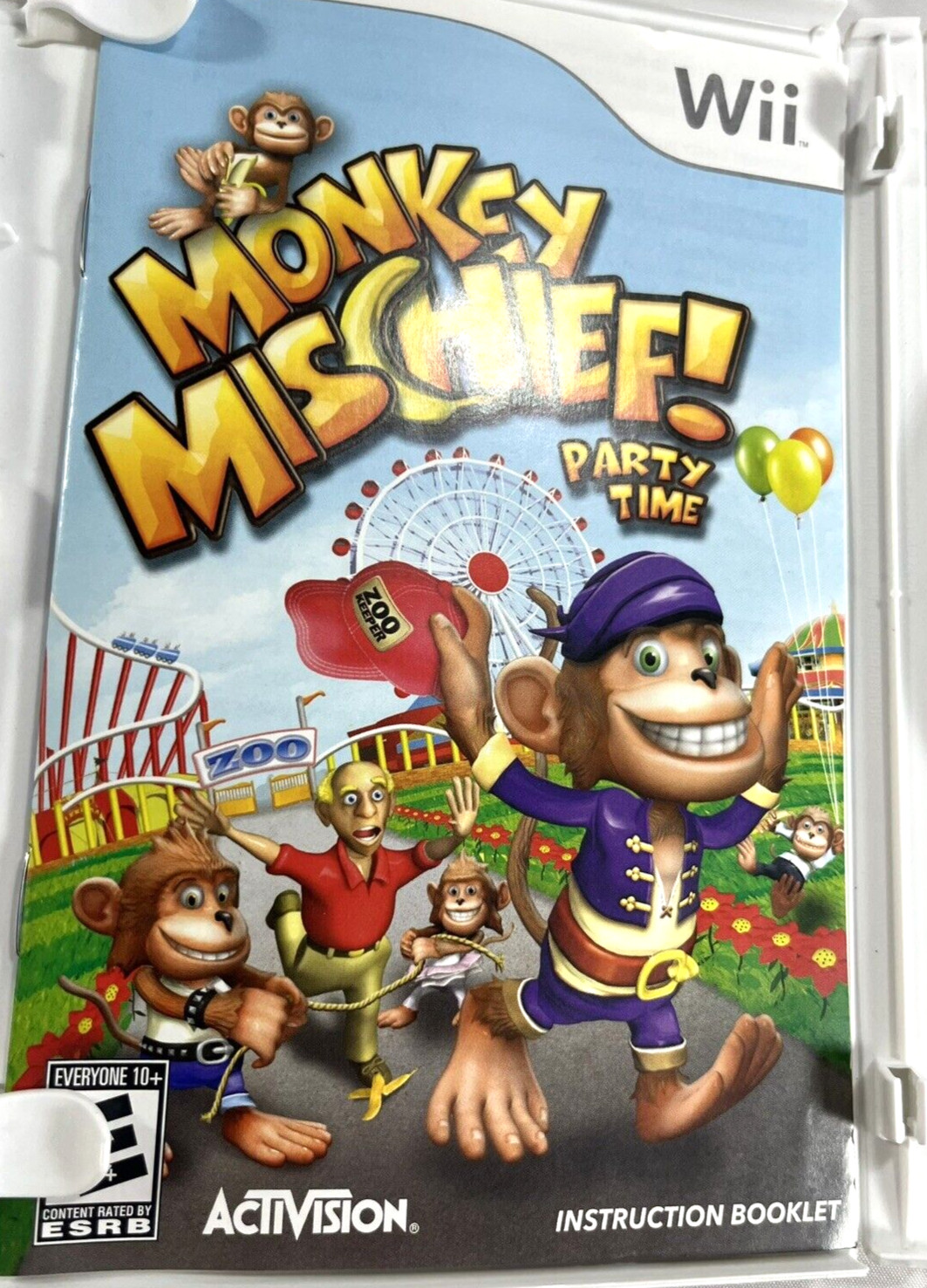 Monkey Mischief Party Time Nintendo Wii 2008 Complete with Manual Tested