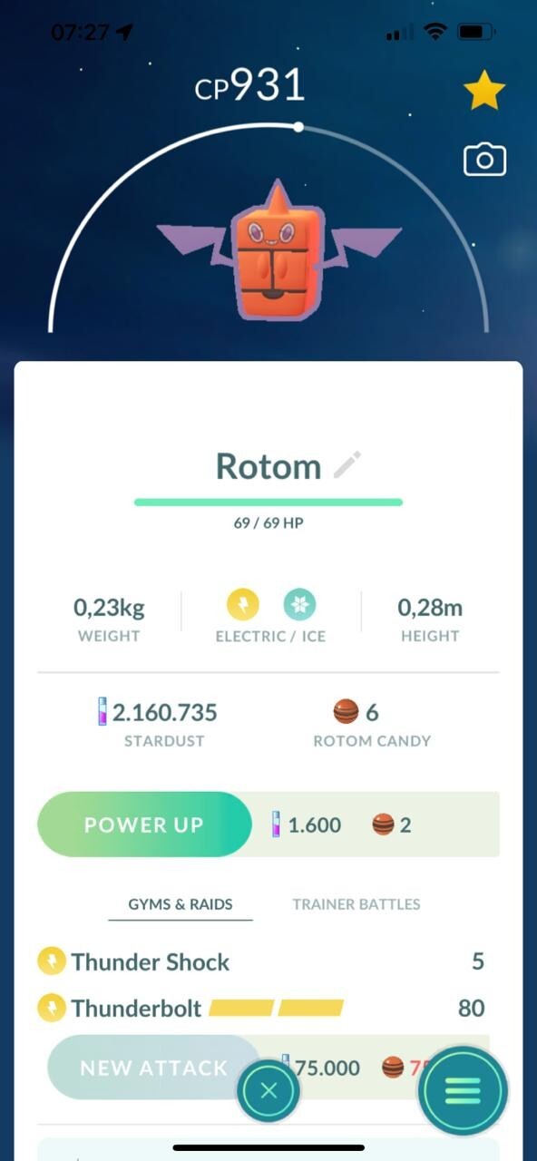 Pokemon Frost Rotom – TRADE 20k stardust