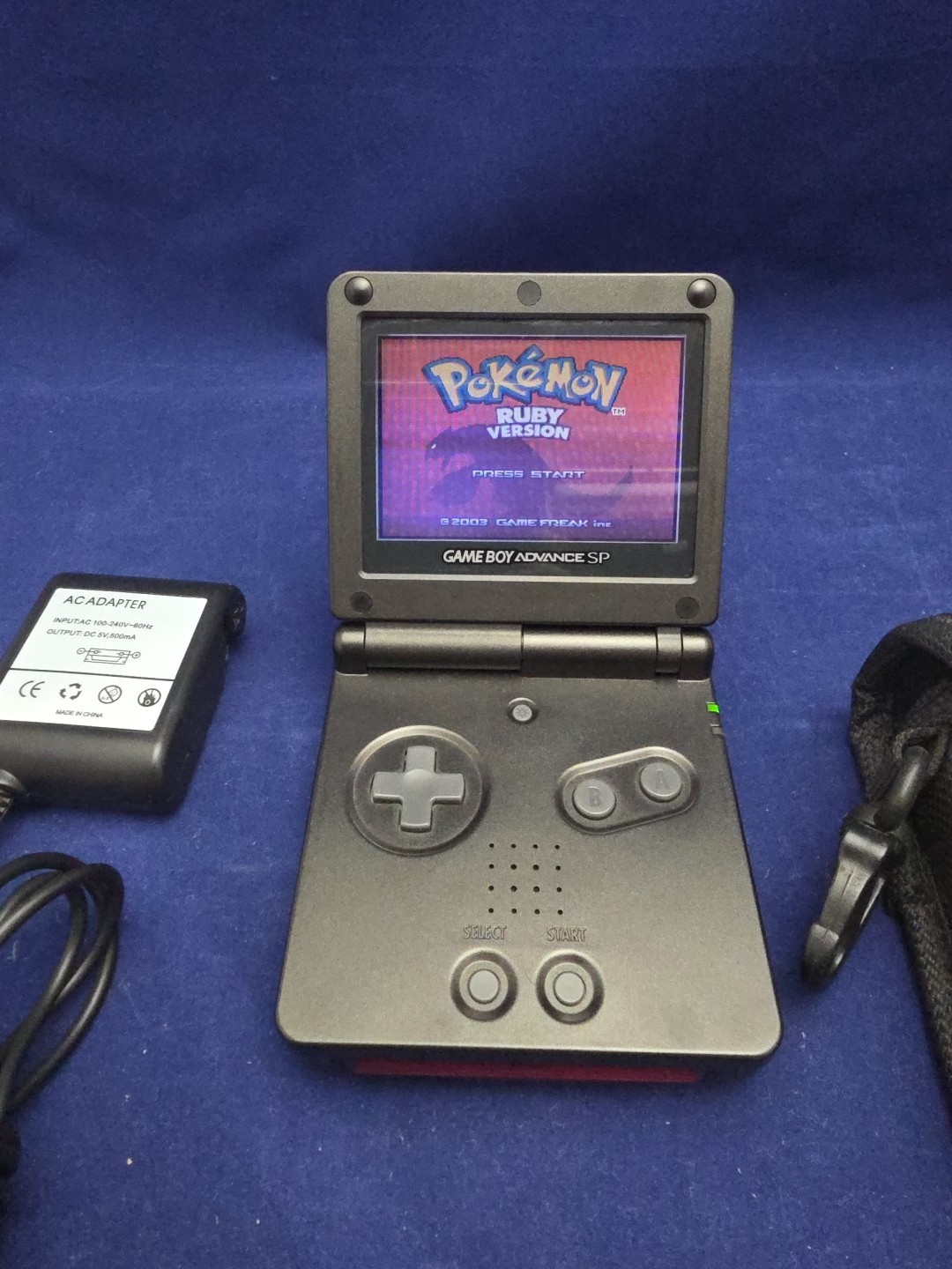 Nintendo Game Boy Advance SP Onyx Black Generic Charger Carry Case