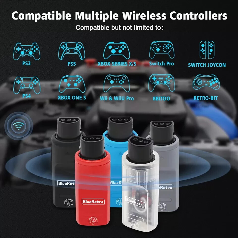 Bluetooth Wireless Controller Receiver Adapter For (Nintendo 64) N64 BlueRetro