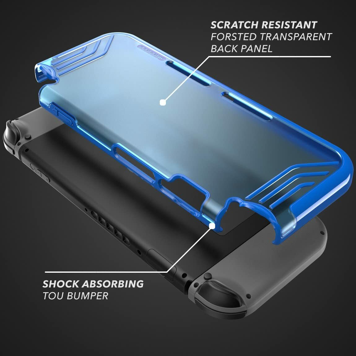Mumba Slim Clear Case for Nintendo Switch Console Hybrid Protective Bumper Cover