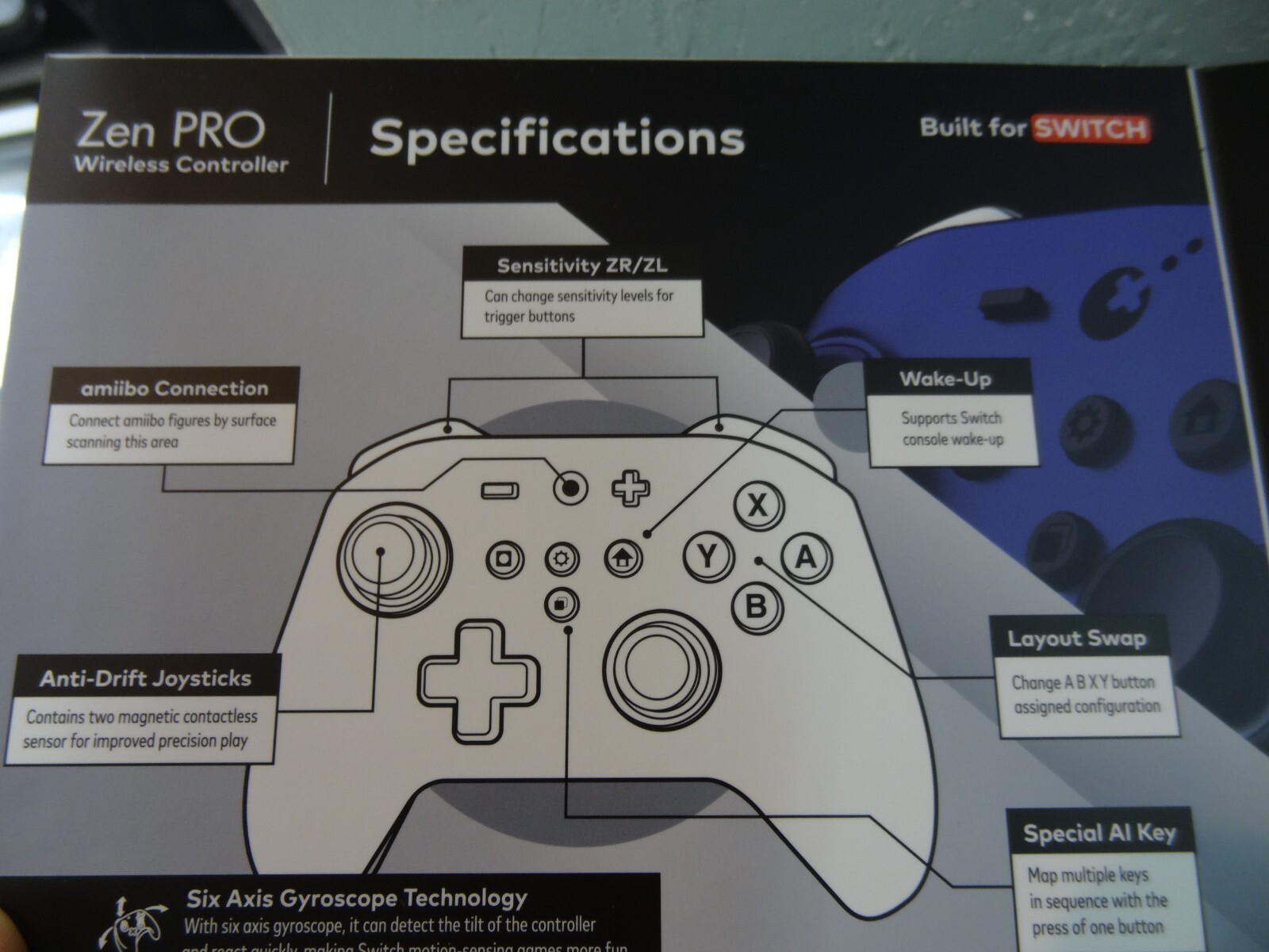 NEW Zen Pro Wireless Controller – for Nintendo Switch – PURPLE – NS09