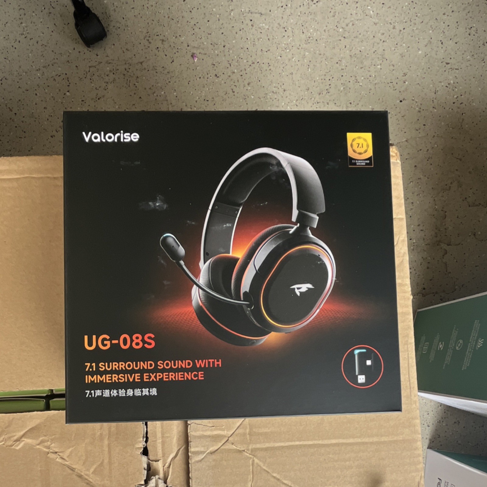 Valorise UG-08S 7.1 Surround Sound USB Gaming Headset Black Boom Mic
