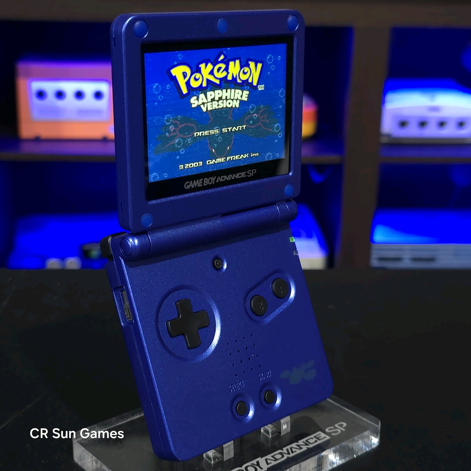 Blue Nintendo Game Boy Advance GBA SP IPS MOD Adjustable Brightness – Kyogre