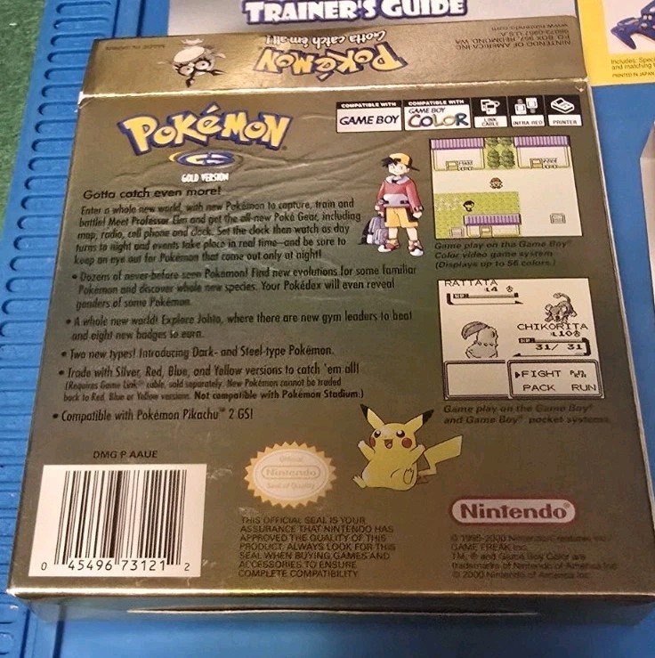 Pokemon Gold Version Game Boy Color Box And Inserts Only AUTHENTIC