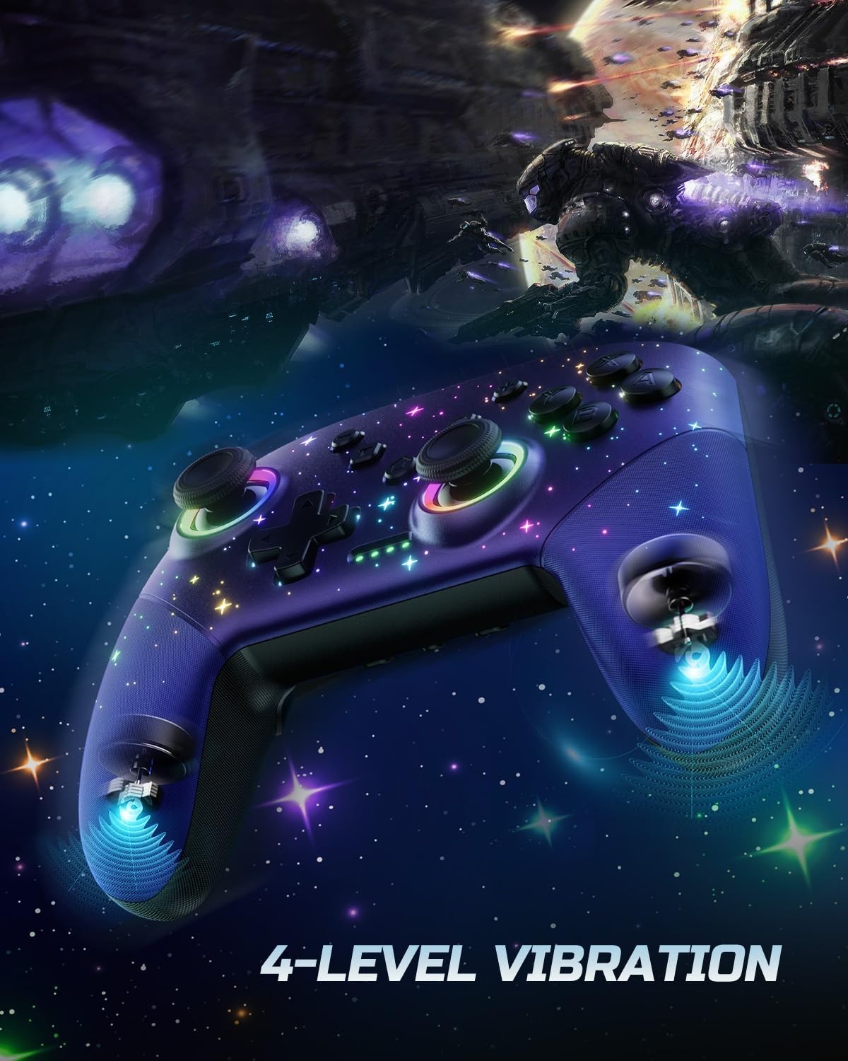 Advanced Wireless Switch Controller with 8 RGB Modes & 10m Range for Gamers