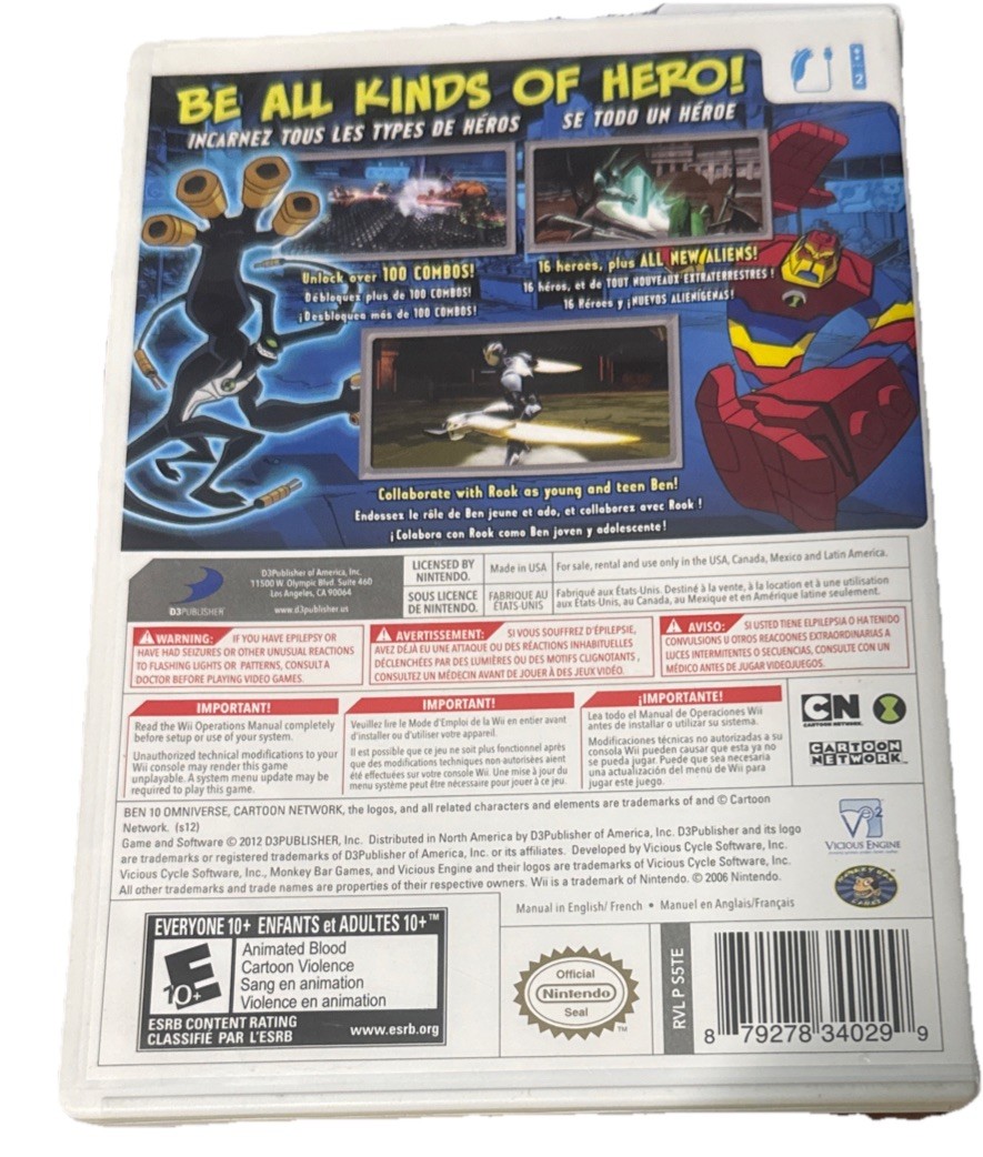 Ben 10: Omniverse – Nintendo Wii w/Instruction Booklet FREE SHIPPING!!