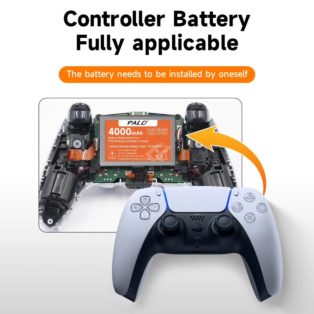 4000mAh PS 5 Wireless Controller Battery Dualsense LIP1708 CFI-ZCT1W CFI-ZCT1J
