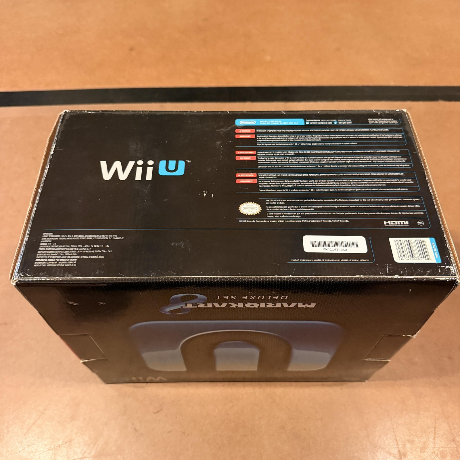 Nintendo Wii U Mario Kart 8 Deluxe 32GB Black Box Only Inserts Manuals Packaging