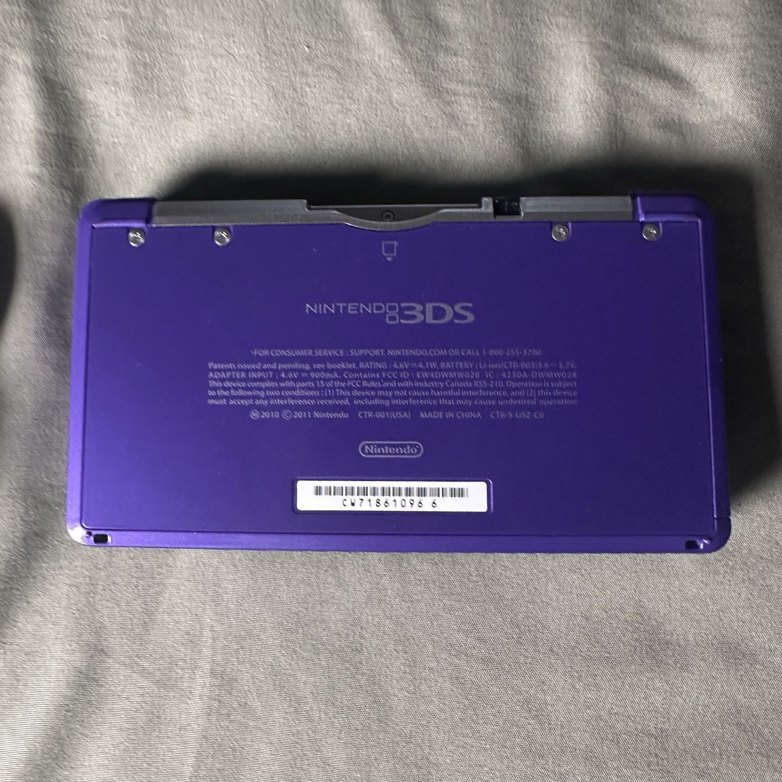 Nintendo 3DS Midnight Purple Handheld Console System CTR-001 Tested