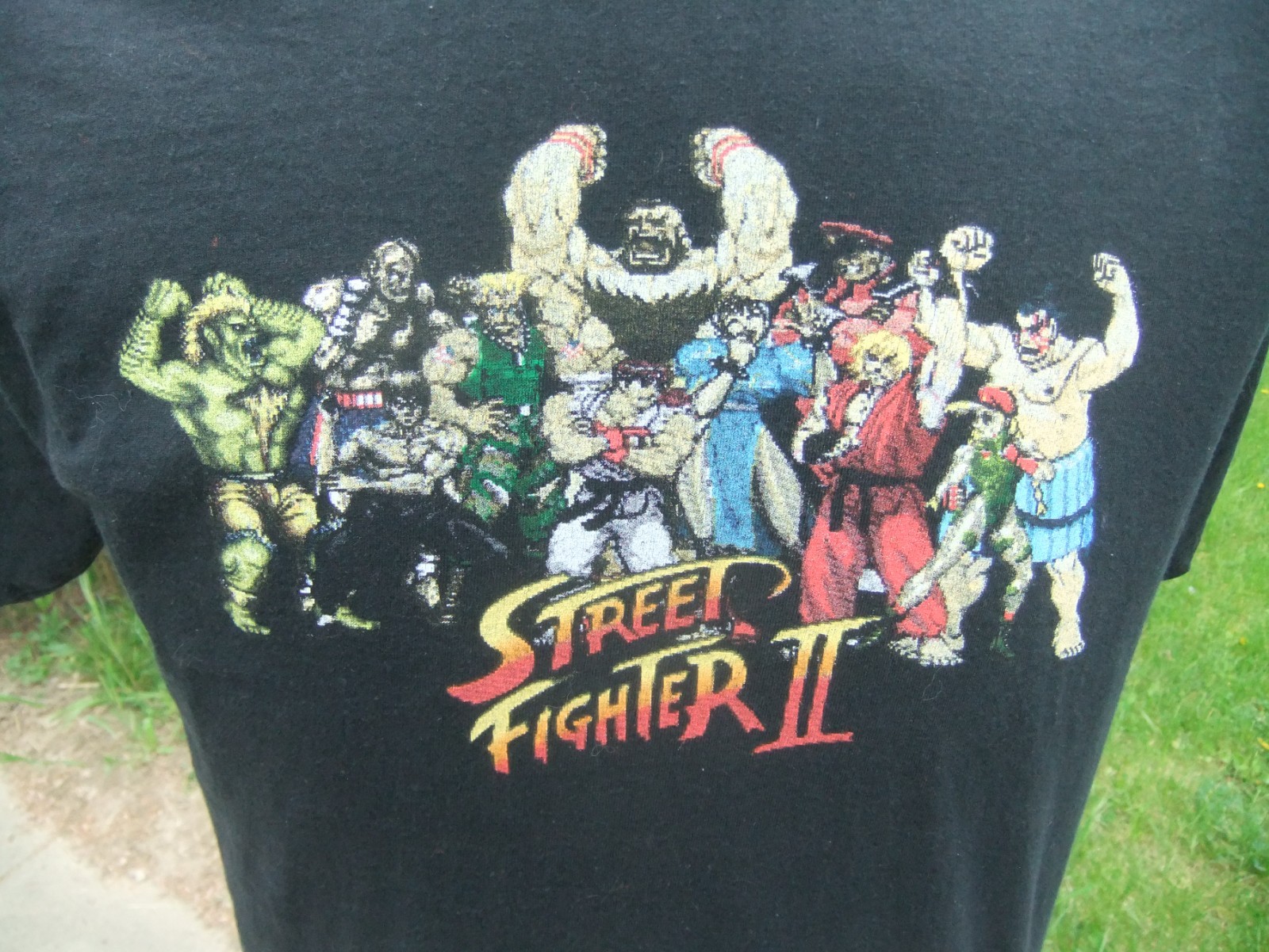 Used Street Fighter II Capcom Black Sz L Cotton T Shirt 11 Figures in Group