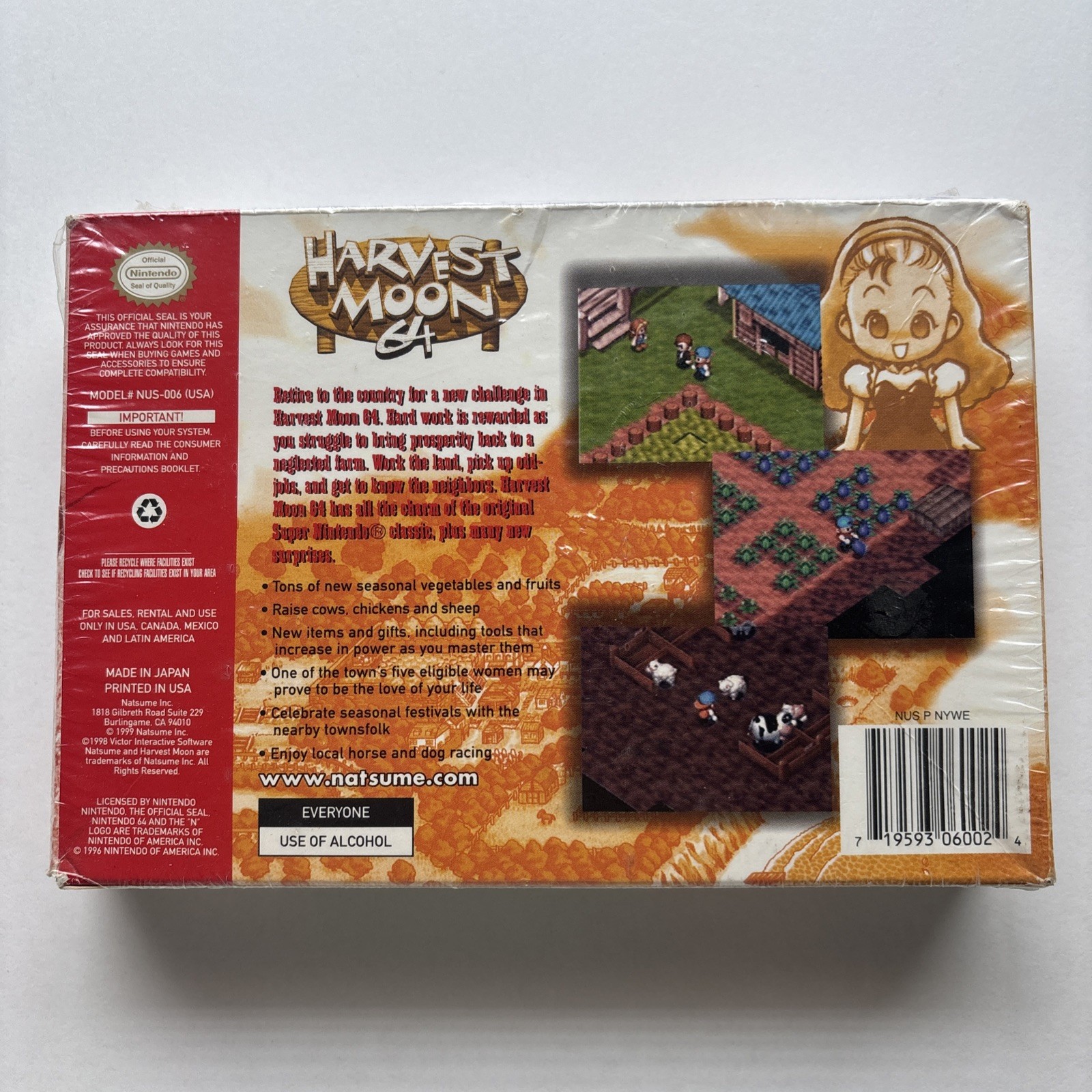 Harvest Moon 64 (Nintendo 64) N64 CIB Complete in Box Authentic Tested Reg Card